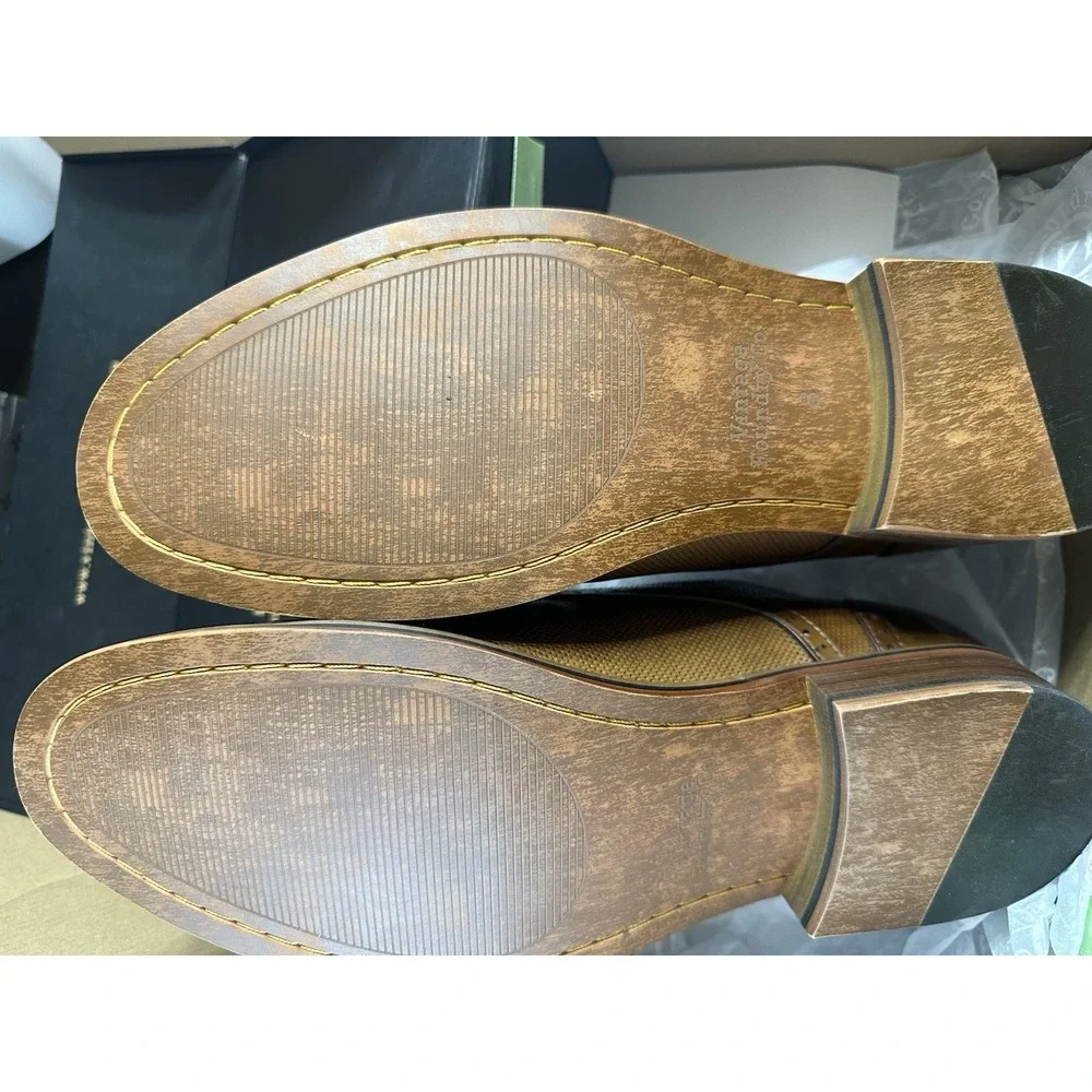 Vintage Foundry Co. Men's Brown Leather Monk Strap Dress Shoes Size 8